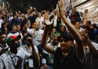 supporters of the bangladesh nationalist party bnp chant slogans as they celebrate unofficial news of tarique rahman s win in his constituency in the 13th general election near the party s gulshan office in dhaka bangladesh february 12 2026 photo reuters