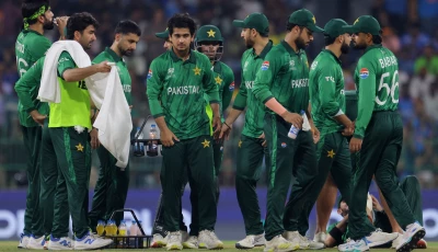 pakistan teammates during the mid innings break against india in t20 world cup clash in colombo on february 15 2026 photo reuters