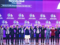 sam altman of openai and dario amodei of anthropic hesitated to raise hands when indian prime minister narendra modi nudged speakers at the india ai summit to join and raise their hands in a symbolic show of unity photo file reuters
