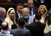 india s prime minister narendra modi c is greeted by israeli lawmakers after his speech at the israeli parliament the knesset in jerusalem on february 25 2026 afp india s prime minister narendra modi c is greeted by israeli lawmakers after his speech at the israeli parliament the knesset in jerusalem on february 25 2026 afp