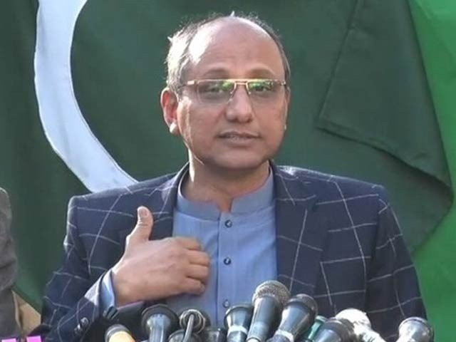 sindh information minister saeed ghani addressing a press conference in karachi on january 27 2022 screengrab