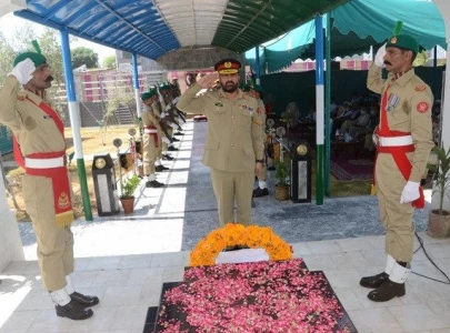 wreath laying ceremony for capt karnal sher khan held in swabi