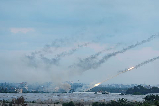 Rockets are fired by Palestinian militants into Israel, in Gaza City October 7, 2023: REUTERS