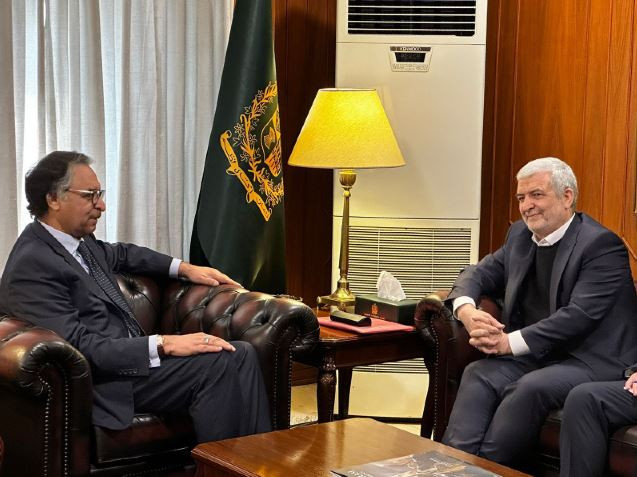 caretaker foreign minister jalil abbas jilani meets iran s special representative for afghanistan affairs hassan kazmi qomi on january 15 2024 in islamabad photo x foreignofficepk