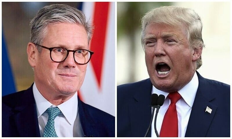 a combination photo shows british prime minister keir starmer and former us president donald trump photos afp reuters