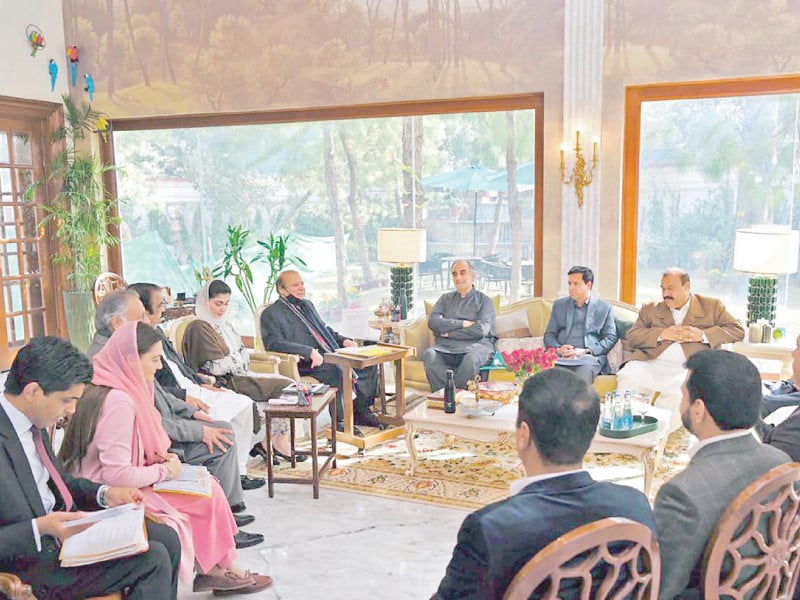 punjab assembly members meet pml n president nawaz sharif in lahore punjab chief minister maryam nawaz and her cabinet members were also present on the occasion photo ppi