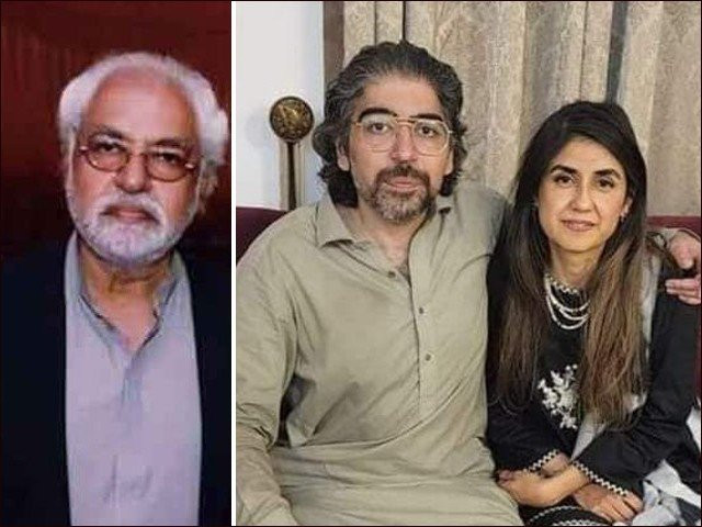 senior journalist ayaz amir left main accused shahnawaz centre and victim sara right photo file