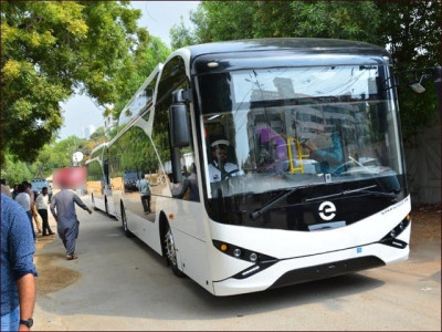 watch electric buses hit karachi roads