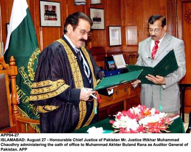 controversial appointment rana takes oath as auditor general