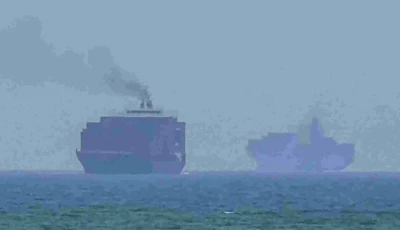 this screengrab from afptv footage shows cargo ships anchoring off the eastern coast of the united arab emirates at khor fakkan photo afp this screengrab from afptv footage shows cargo ships anchoring off the eastern coast of the united arab emirates at khor fakkan photo afp