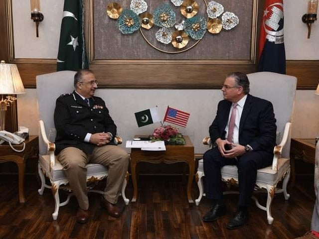 us ambassador donal blome meets ig khyber pakhtunkhwa akhtar hayat khan photo express