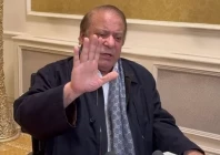 former prime minister nawaz sharif addressing a press conference in london on march 31 2023 screengrab