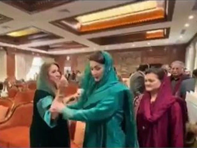 in the viral video uzma kardar warmly embraces nawaz but the latter swiftly removes kardar s hand from her shoulder seemingly surprising kardar screengrab in the viral video uzma kardar warmly embraces nawaz but the latter swiftly removes kardar s hand from her shoulder seemingly surprising kardar screengrab
