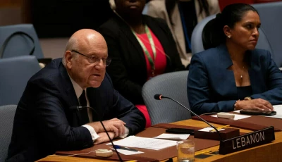 lebanon s caretaker prime minister najib mikati speaks at the united nations security council meeting on the escalation in fighting in lebanon between israel and hezbollah during the united nations general assembly at un headquarters in new york us on september 25 2024 photo reuters