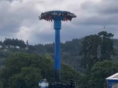 children rescued from swing ride