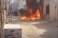 citizens set fire outside the house of the alleged offender in the blasphemy case attempted to set the house on fire as well photo video screenshot