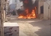 citizens set fire outside the house of the alleged offender in the blasphemy case attempted to set the house on fire as well photo video screenshot