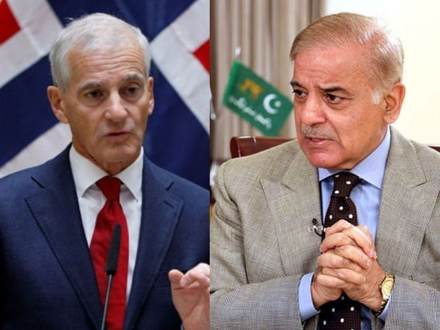 prime minister of norway jonas gahr l and prime minister shehbaz sharif r photo file prime minister of norway jonas gahr l and prime minister shehbaz sharif r photo file