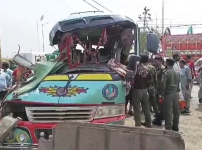 seven killed as bus rams into trailer