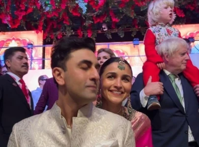 you ll never guess who photobombed alia and ranbir s dance video at ambani wedding