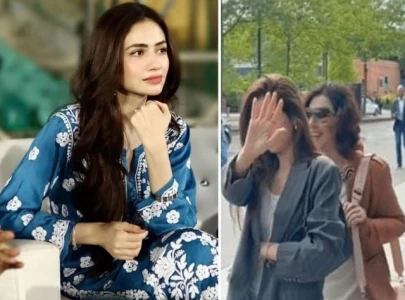 actor sana javed angrily blocks paparazzi from filming her in london