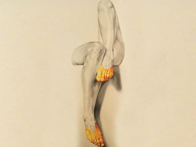 psychological space with burnt leaves and double sided tape artists explore raw emotions