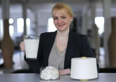 german fashion designer makes clothes from milk