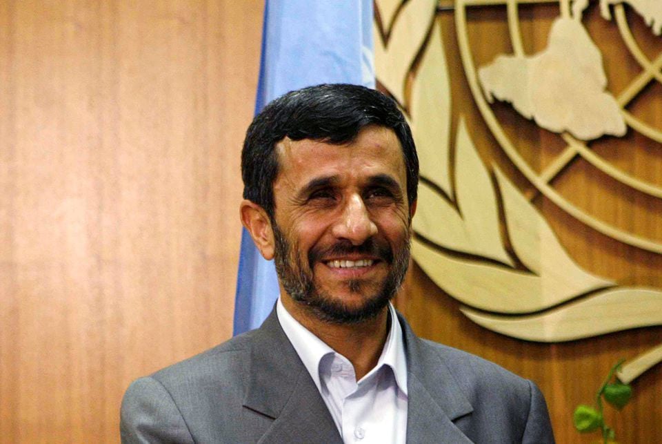 iran s then president mahmoud ahmadinejad smiles as he meets with united nations secretary general ban ki moon at the united nations in new york september 24 2007 photo reuters