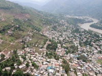 an aerial view from a pakistan military chopper shows muzaffarabad ajk photo reuters