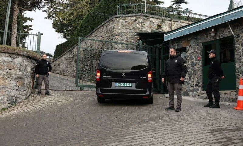 a vehicle carrying the russian delagation arrives at the residence of the us consul general in istanbul turkey on february 27 2025 photo reuters