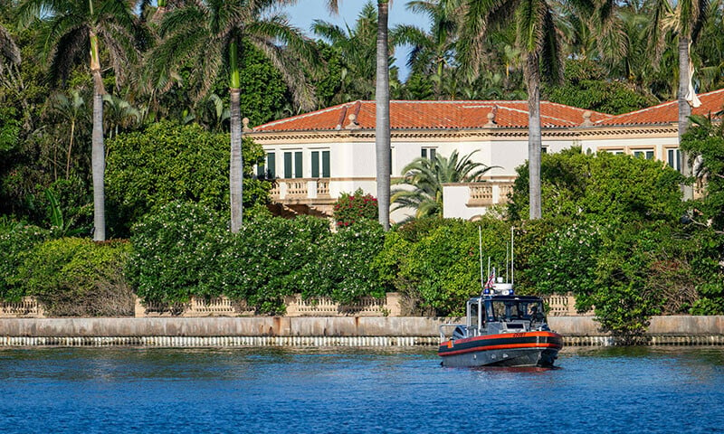 law enforcement is seen patrolling near the mar a lago club in palm beach on november 26 2024 photo afp