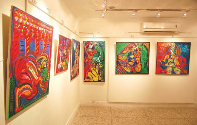 ahmad zoay depicts history ideology through vibrant colours