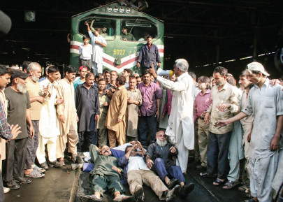 a long day train service comes to a screeching halt