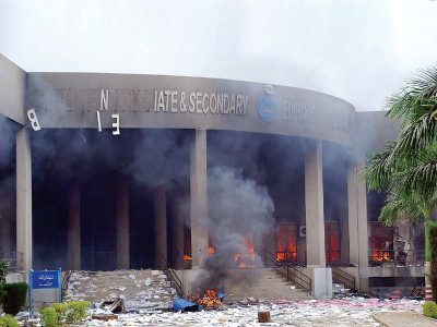 students on streets charged protests lead to cancellation of inter results