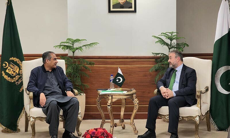 interior minister mohsin naqvi and world bank country director najy benhassine in islamabad on november 28 2024 photo pid