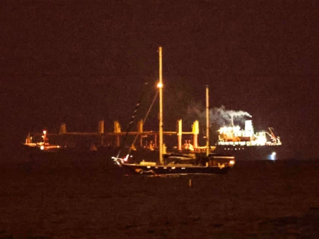 a picture shows the aid sailboat madleen at the southern port of ashdod after being intercepted by israeli forces photo afp a picture shows the aid sailboat madleen at the southern port of ashdod after being intercepted by israeli forces photo afp