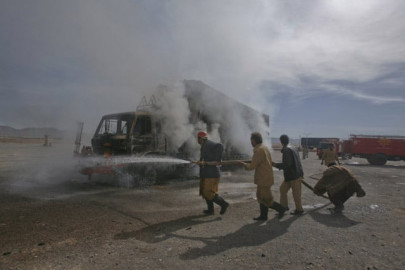 assailants set 3 nato tankers on fire in dasht