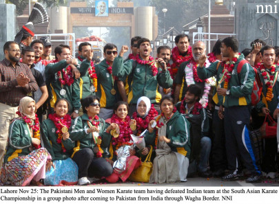 karate team received by huge crowd on return