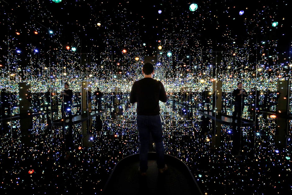 A man views the exhibit 
