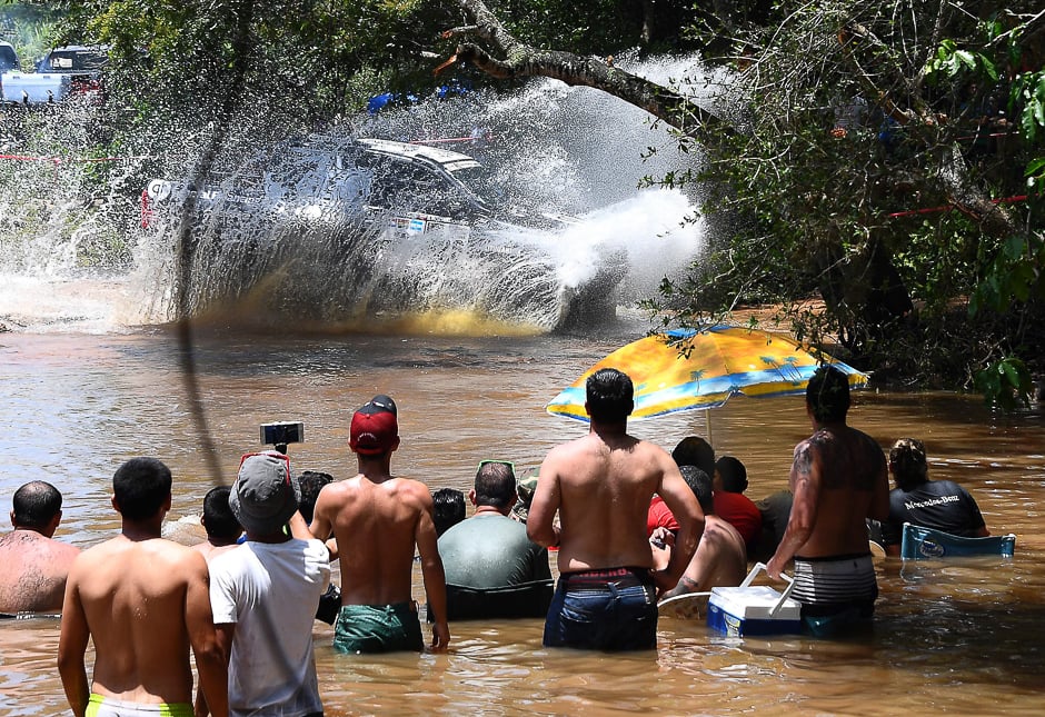 Toyota's pilot Nasser Al-Attiyah of Qatar and his co-pilot Mathieu Baumel of France compete during the 2017 Dakar Rally Stage 1 between Asuncion and Resistencia, in Argentina. PHOTO: AFP