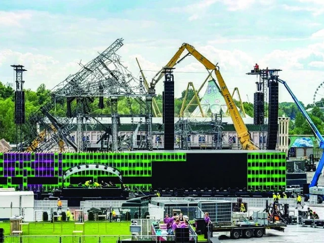 new stage was erected in under 48 hours photo afp new stage was erected in under 48 hours photo afp
