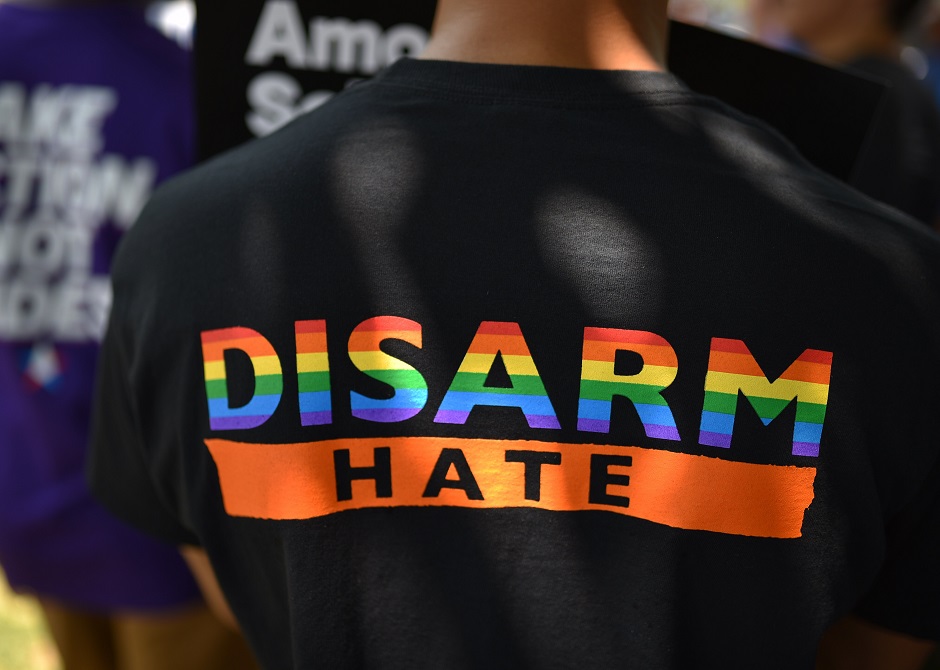 Protestors take part in a demonstration against white supremacists at Lafayette Square, near the White House, in Washington, DC. PHOTO: AFP