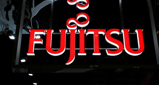 he logo of fujitsu is pictured at a ceatec exhibition at the makuhari messe in chiba japan oct 2 2017 photo reuters