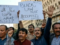 pakistan federal union of journalists members shout slogans during a protest against the prevention of electronic crimes act amendments in karachi on january 28 2025 photo afp