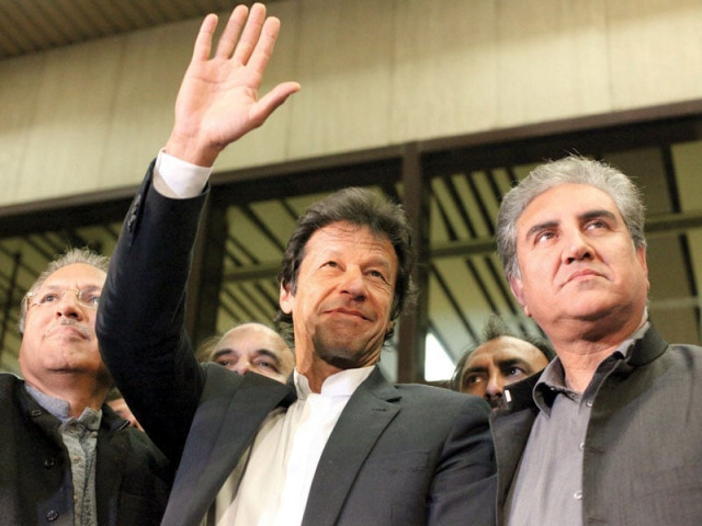 on schedule imran khan arrives with promise of historic rally