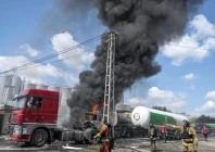 firefighters work at a site of a russian drone strike in zaporizhzhia ukraine photo reuters