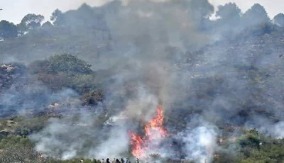 fire erupts at three points in margalla hills