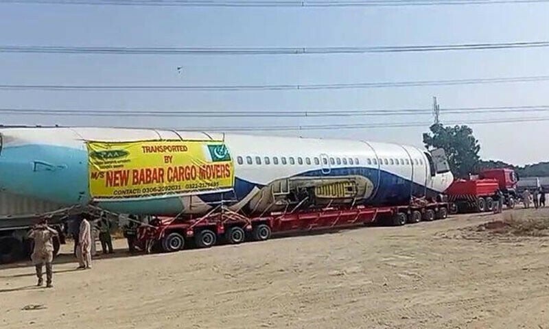 the disassembled 737 on a trailer being transported to hyderabad on october 30 photo anadolu agency