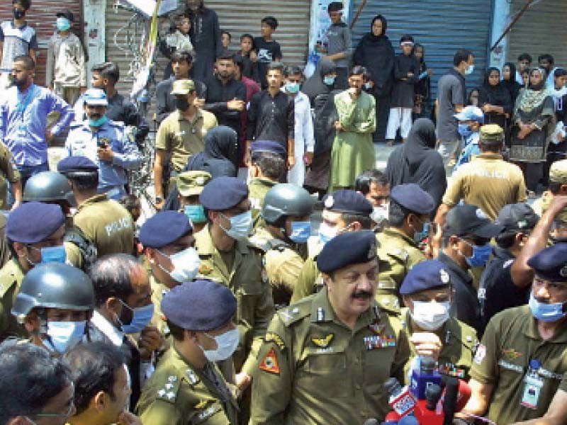 punjab igp inam ghani visited different routes of muharram processions and inspected security arrangements in the city photo express