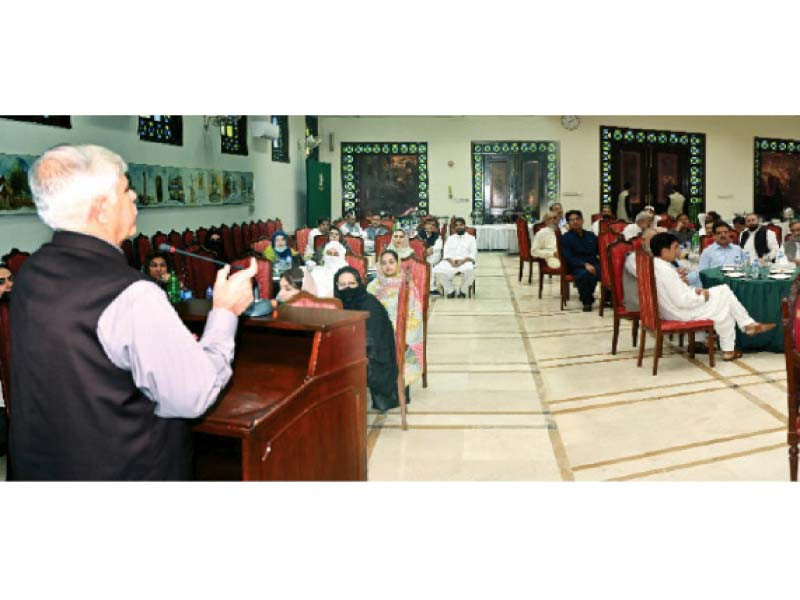 k p cm mahmood khan addresses a pti parliamentary party meeting in peshawar photo express